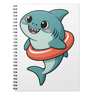 Caderno Espiral Bebê Tubarão Fofo Com Flutuador Crianças