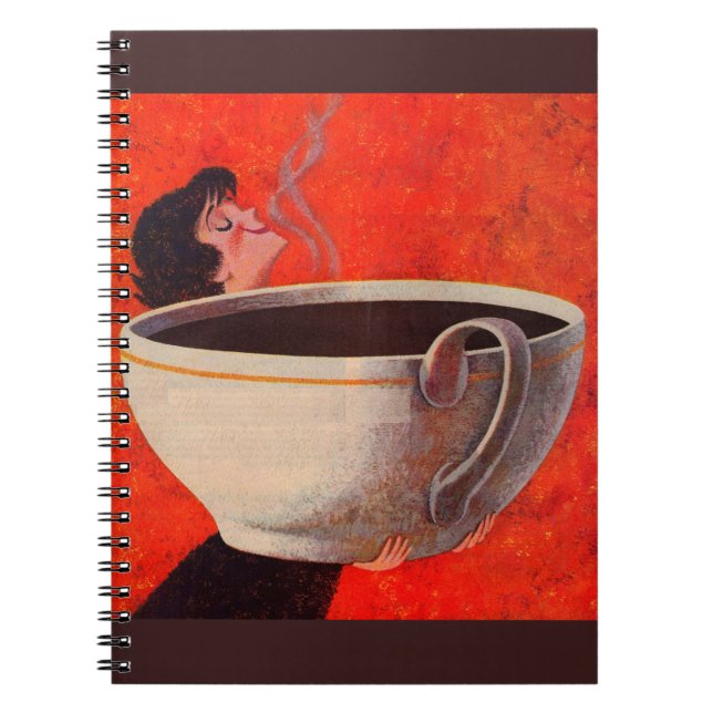 Caderno Espiral bebedor de café grande (Frente)