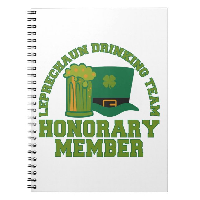 Caderno Espiral Bebendo Leprechaun Team notebook personalizado (Frente)