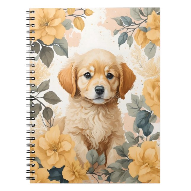 Caderno Espiral Bebês-Cons | Ouro Retriever Puppy (Frente)