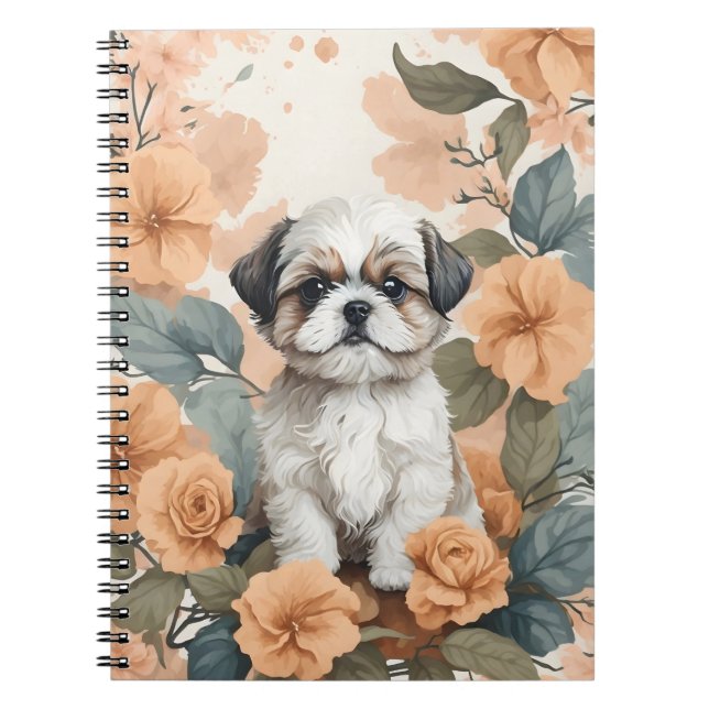 Caderno Espiral Bebês Cujos Animais - Shih Tzu Puppy (Frente)