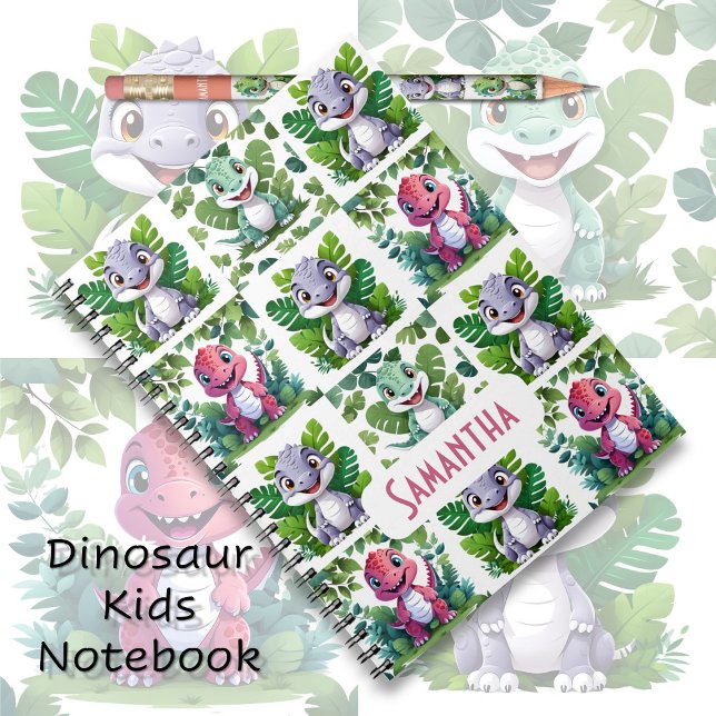 Caderno Espiral Bebês Dinossauros do Jurássico Fofos (Criador carregado)