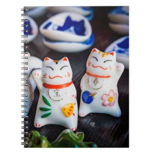 Caderno Espiral Beckoning - figurinos de gatos