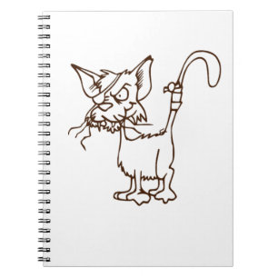 Caderno Espiral Beco Gato Duro Gatinho Legal Engraçado Tom Cartogr