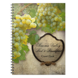 Caderno Espiral Bed n Brefast Guest Book Wine Country