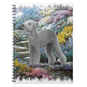Caderno Espiral Bedlington Terrier Summer Garden Art