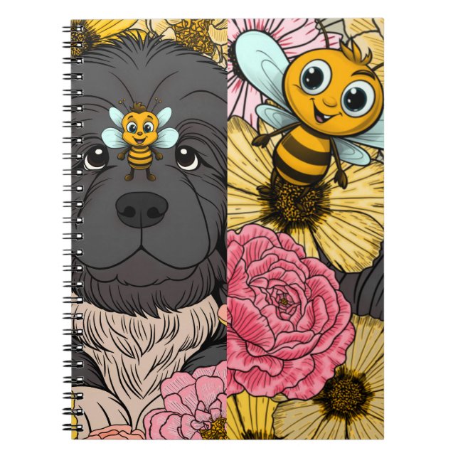 Caderno Espiral Bee Cute Newf (Frente)
