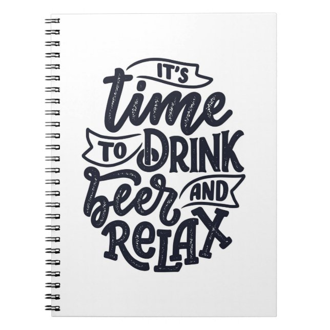 Caderno Espiral Beer Beer Beer Beer E Relaxar (Frente)