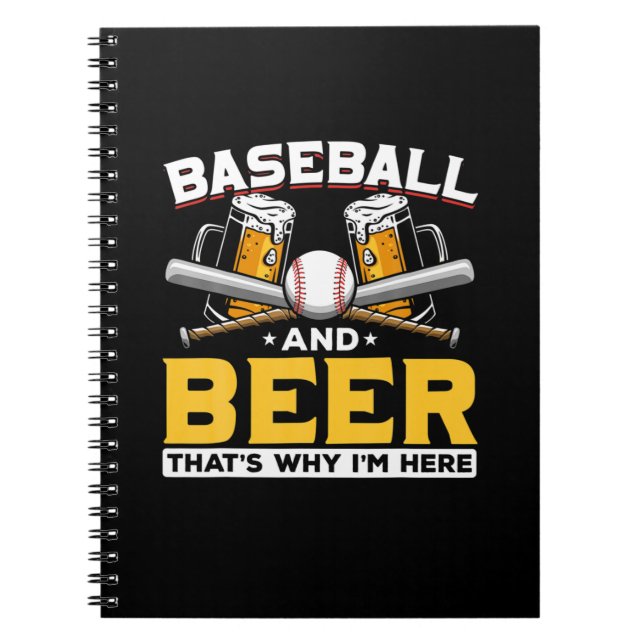 Caderno Espiral Beer Drinker Baseball Beball Humor Aniversário (Frente)