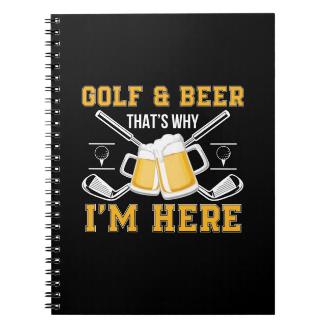 Caderno Espiral Beer Drinker Golf E Beer Aniversário (Frente)