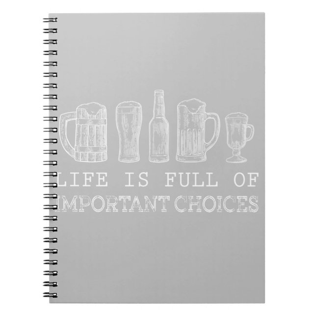 Caderno Espiral Beer Lover | Cerveja de escolhas importantes (Frente)