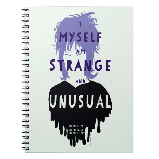 Caderno Espiral Beetlejuice | Lydia "Strange and Unusual" Graphic (Frente)