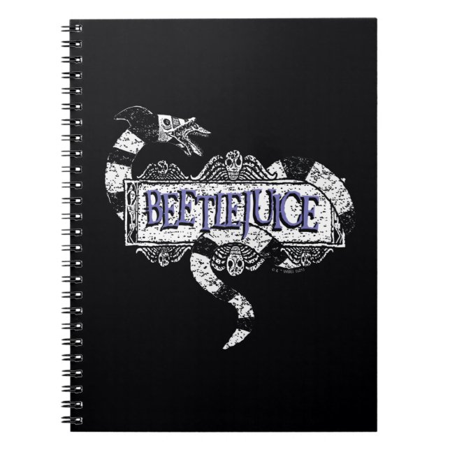Caderno Espiral Beetlejuice | Sandworm Coiled on Beetlejuice Logo (Frente)