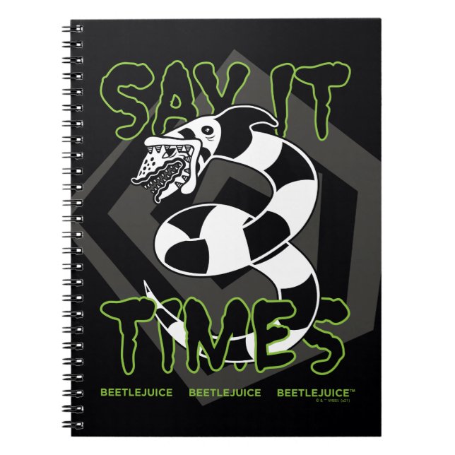 Caderno Espiral Beetlejuice | Say It 3 Times (Frente)