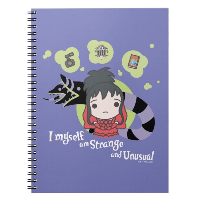 Caderno Espiral Beetlesumo | Chibi Lydia "Estranho e incomum" (Frente)