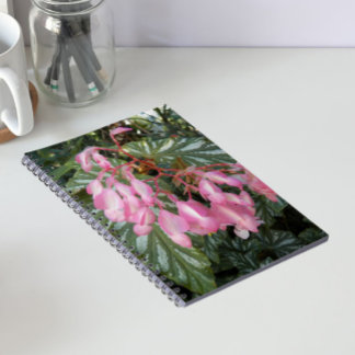 Caderno Espiral Begônia Floral Asa de Anjo Rosa
