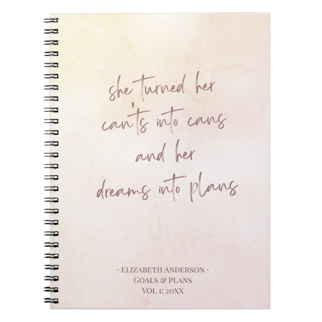 Caderno Espiral Beige Monogram Goal Setting Journal Notebook (Frente)