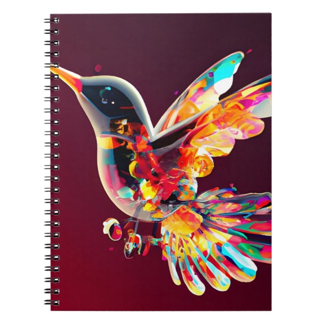Caderno Espiral Beija-flor artístico  (Frente)