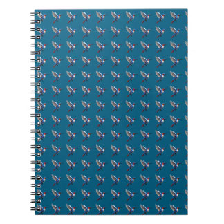 Caderno Espiral Beija-flor Azul Pixelado 