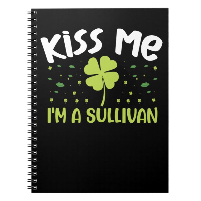 Caderno Espiral Beije-me Sou Sullivan - Sobrenome Sullivan (Frente)