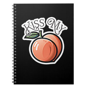 Caderno Espiral Beije minha Pêssega Fruta Engraçada