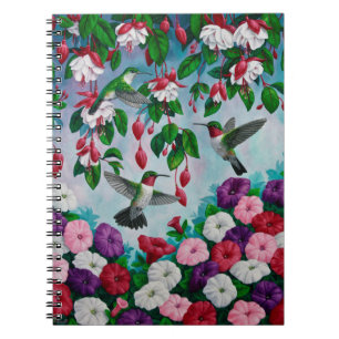Caderno Espiral Beijos do Jardim Flor de Fuchsia