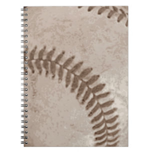 Caderno Espiral Beisebol Sepia Vintage