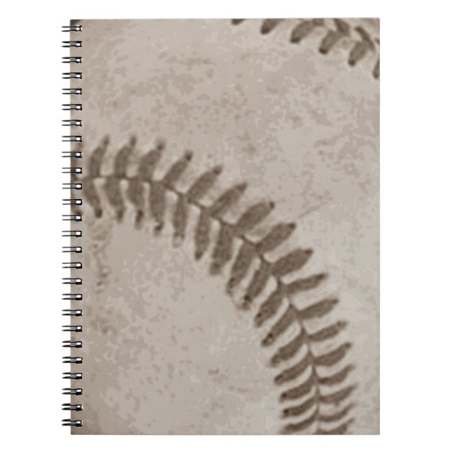 Caderno Espiral Beisebol Sépia Vintage (Frente)