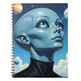 Caderno Espiral Bela Alienígena Extraterrestre Sendo