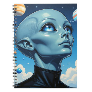 Caderno Espiral Bela Alienígena Extraterrestre Sendo