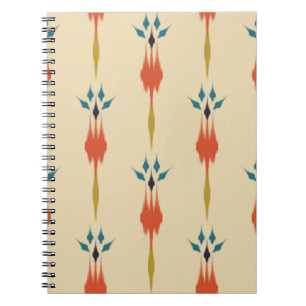 Caderno Espiral Bela arte de abstrato étnica, Kasur sem costura