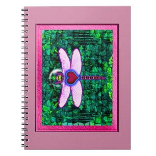 Caderno Espiral Bela Artwitter "Crackel Framed Dragonfly"