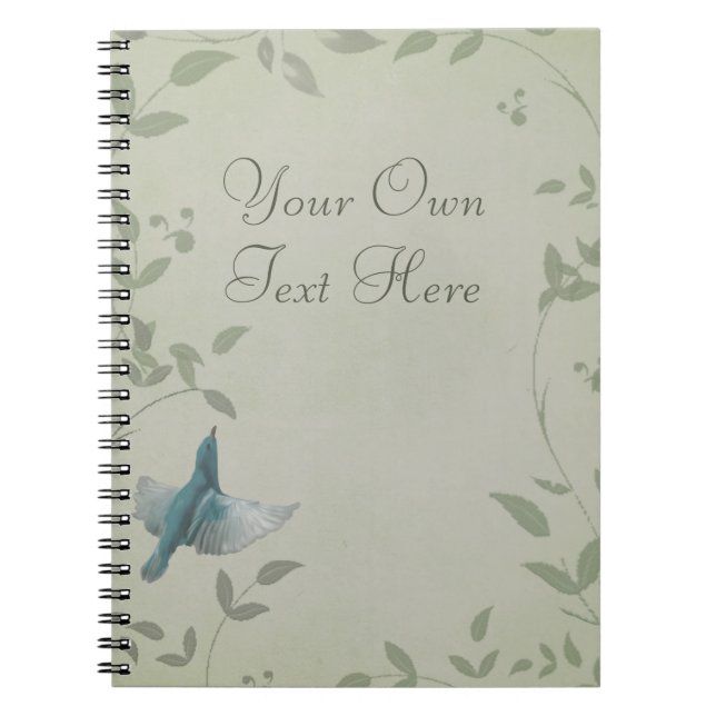 Caderno Espiral Bela Ave Azul (Frente)