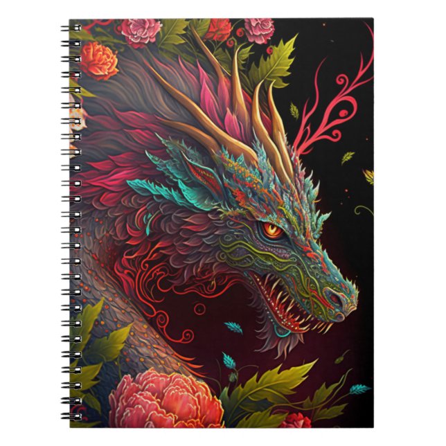 Caderno Espiral Bela Banda Floral Dragon Notebook (Frente)