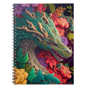 Caderno Espiral Bela Banda Floral Dragon Notebook