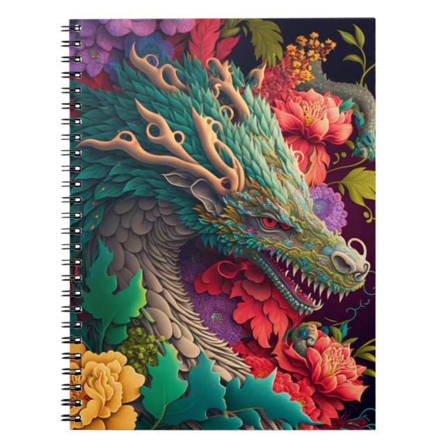 Caderno Espiral Bela Banda Floral Dragon Notebook (Frente)