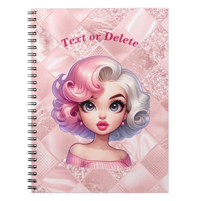 Caderno Espiral Bela Bela Animada de Cartoons Animada Com Glamor R (Frente)