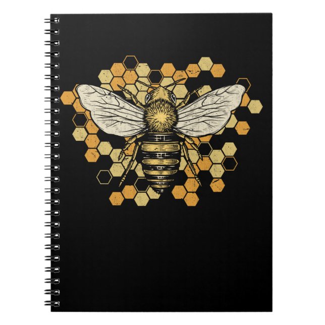 Caderno Espiral Bela Bela Bela Honeycomb Nature Beekeeper Art (Frente)