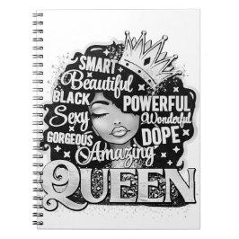 Caderno Espiral Bela Bela Rainha Negra Melanina Sista