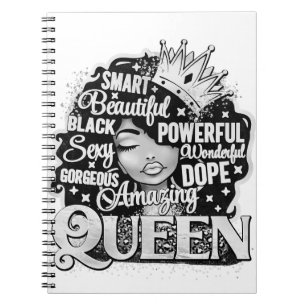 Caderno Espiral Bela Bela Rainha Negra Melanina Sista