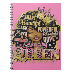 Caderno Espiral Bela Bela Rainha Negra Melanina Sista