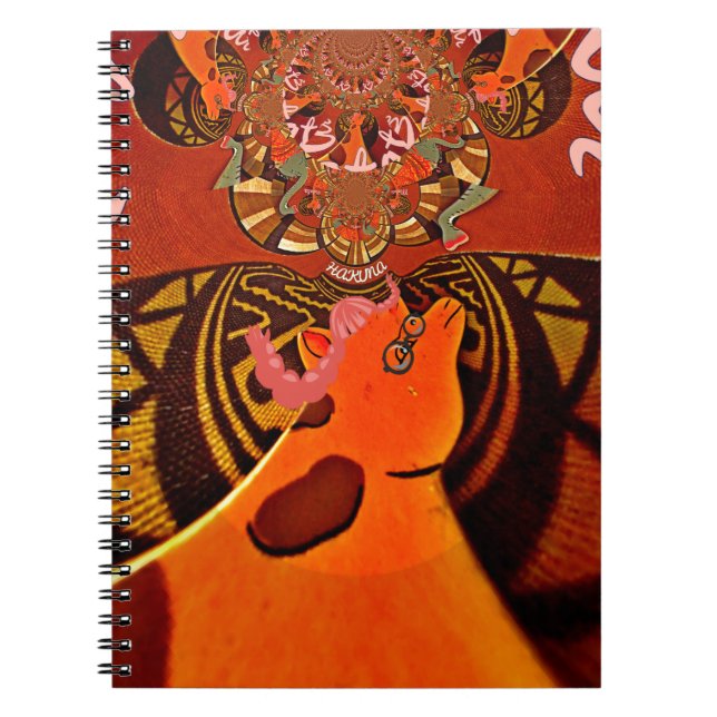 Caderno Espiral Bela e incrível Girafa ama animais safari (Frente)