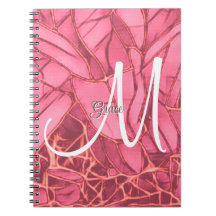 Bela Magenta Floral Para Notebook Monograma