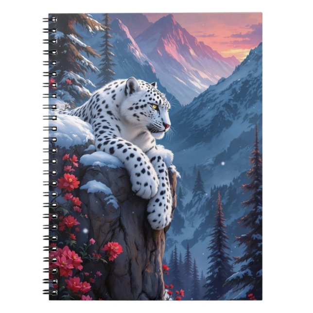 Caderno Espiral Bela Pantera da Neve (Frente)