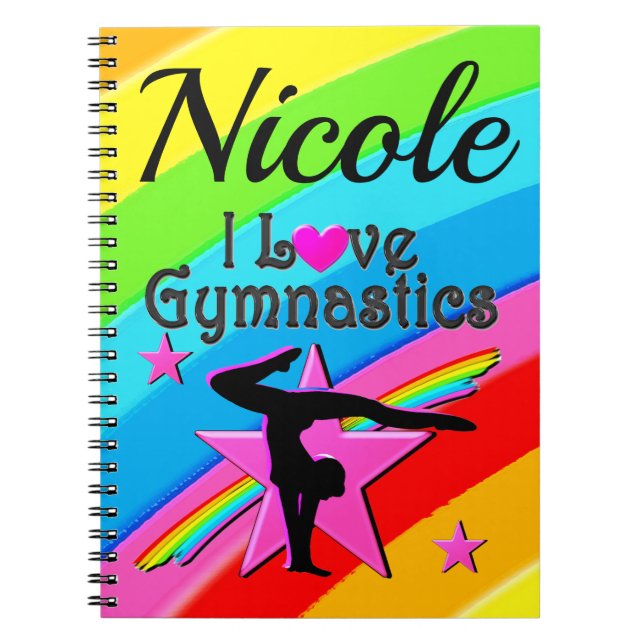 CADERNO ESPIRAL BELA PERSONALIZAÇÃO EU AMO DESIGN GINÁSTICA (Frente)