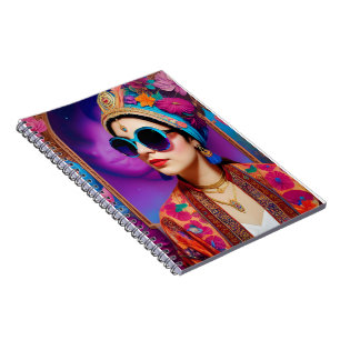 Caderno Espiral Bela princesa com óculos de sol