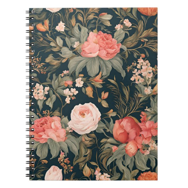 Caderno Espiral Belas Flores de Rosa Floral (Frente)
