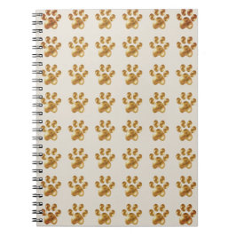 Caderno Espiral Belas Patinhas Douradas Castanhas