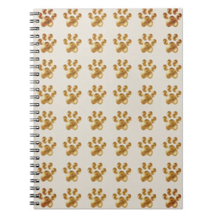 Caderno Espiral Belas Patinhas Douradas Castanhas