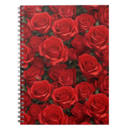 Caderno Espiral Belas Rosas vermelhas